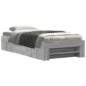vidaXL S&auml;nkykehys varastolla Harmaa Sonoma 80 x 200 cm Tekninen puu