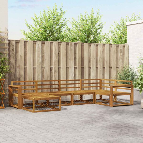 vidaXL Ulkosohvakokoelma 6 pcs Luonnollinen Tihe&auml; akasiapuu