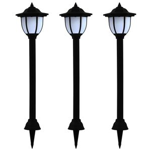 vidaXL Ulkoaurinkokennovalaisimet 3 kpl LED musta