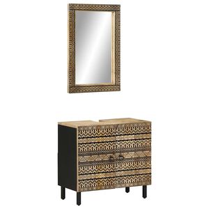 vidaXL 2-osainen Kylpyhuoneen kalustesarja t&auml;ysi mangopuu