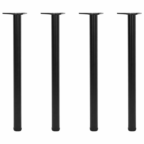 4 Korkeussäädettävää Pöydän Jalkaa Musta 870 mm