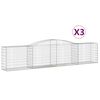 vidaXL Kaarevat kivikorit 3 kpl 400x50x80/100 cm galvanoitu rauta