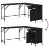 vidaXL Työpöytä musta 141x141x75 cm tekninen puu