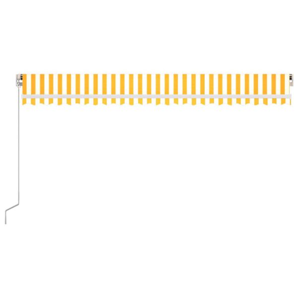 vidaXL Manuaalisesti sisäänkelattava markiisi LED 500x350cm keltavalk.