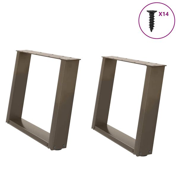 vidaXL Sohvap&ouml;yd&auml;n jalat U-muotoiset 2 kpl Luonnonv&auml;rinen ter&auml;s 60x(42-43) cm Ter&auml;s