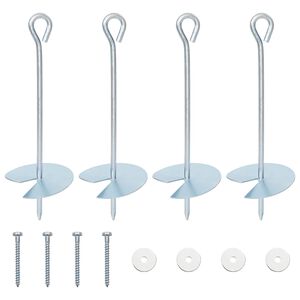 vidaXL Maakiinnike 4 pcs Hopea &Oslash;10 x 30 cm Galvanoitu Metalli