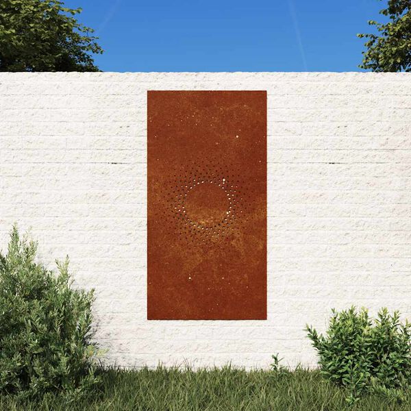 vidaXL Puutarhasein&auml;koriste 105x55 cm corten ter&auml;s aurinkokuvio
