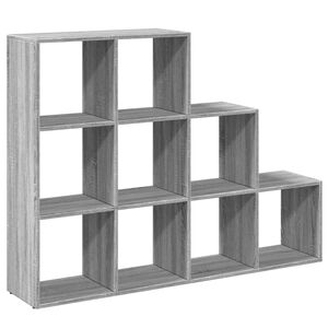 vidaXL Huoneenjakaja 4 tasoa harmaa 137,5x29x103,5 cm tekninen puu