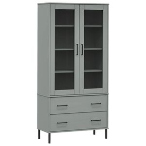 vidaXL Kirjakaappi metallijaloilla harmaa 85x35x172,5 cm t&auml;yspuu OSLO