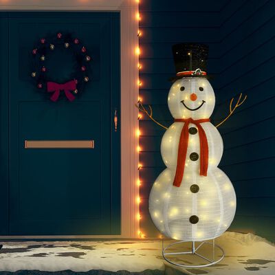 vidaXL Lumiukko joulukoriste LED-valoilla ylellinen kangas 180 cm