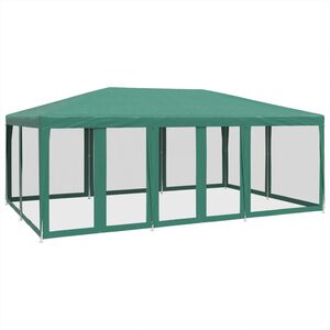 vidaXL Juhlateltta 10 mesh-sivuseinill&auml; Vihre&auml; 6x4 m HDPE
