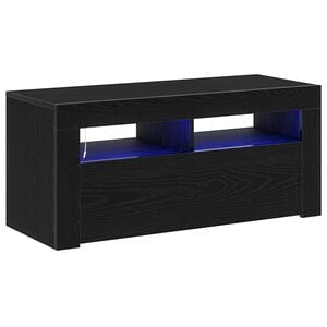 vidaXL TV-kaappi Musta tammi. 90 x 35 x 40 cm Tekninen puu