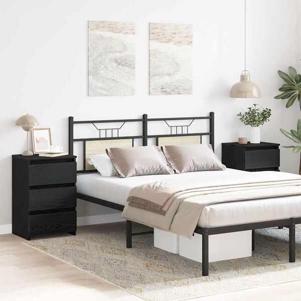 vidaXL Y&ouml;p&ouml;yt&auml;kaappi 2 pcs Musta tammi. 40 x 35 x 62,5 cm Tekninen puu