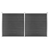vidaXL Aitapaneelisarja WPC 353x186 cm musta