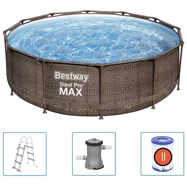 Bestway Steel Pro MAX Deluxe Series Uima-allassarja pyöreä 366x100 cm