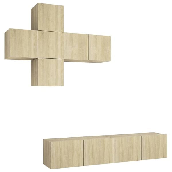 vidaXL 7-osainen TV-kaappisarja Sonoma-tammi tekninen puu