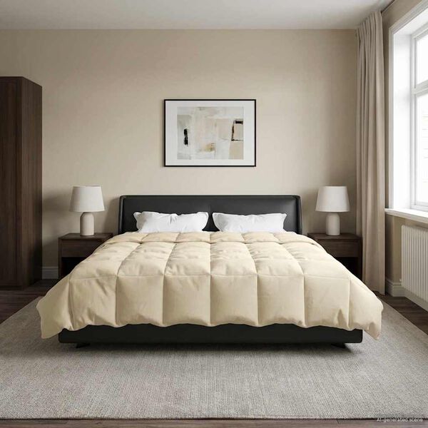 vidaXL Talvityyny Quiltottu Kerma 220 x 240 cm Mikrokuitu