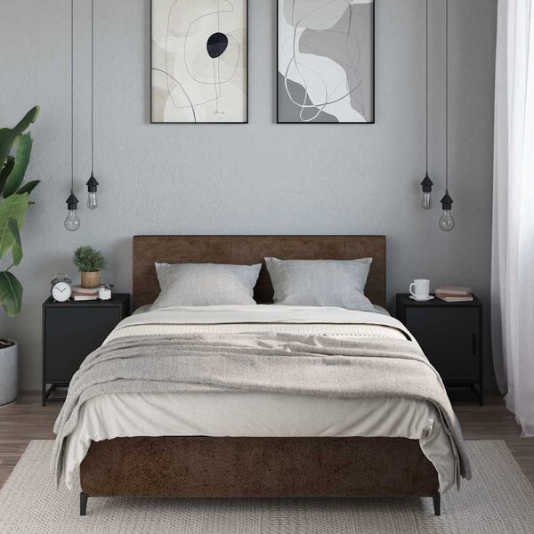 vidaXL Yöpöydät 2 kpl musta 40x31x50 cm tekninen puu ja metalli