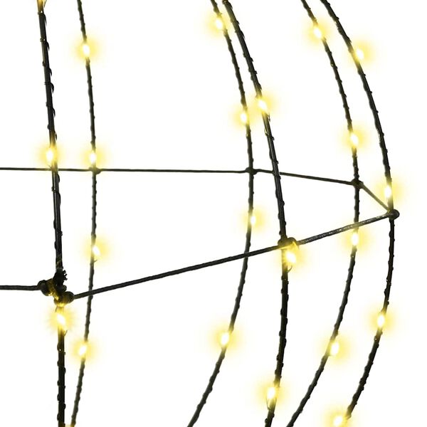 vidaXL Pallo 160 LED-valoilla L&auml;mmin valkoinen 50 cm Metalli