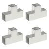 vidaXL Tolppaliittimet 4 kpl T-muoto galvanoitu metalli 101x101 mm