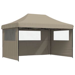 vidaXL Juhlateltta 440 x 292 x 315 cm Taupe mustalla rungolla