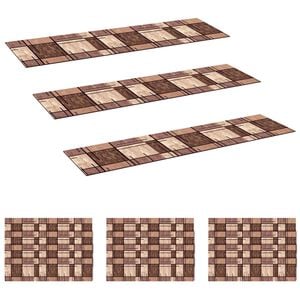 vidaXL Porrasmatot 15 kpl 76 x 20 cm Ruskea Polyesteri Suorakaide