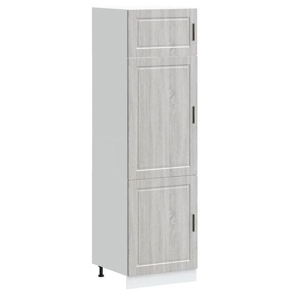 vidaXL Keitti&ouml;kaappi Porto harmaa sonoma tekninen puu