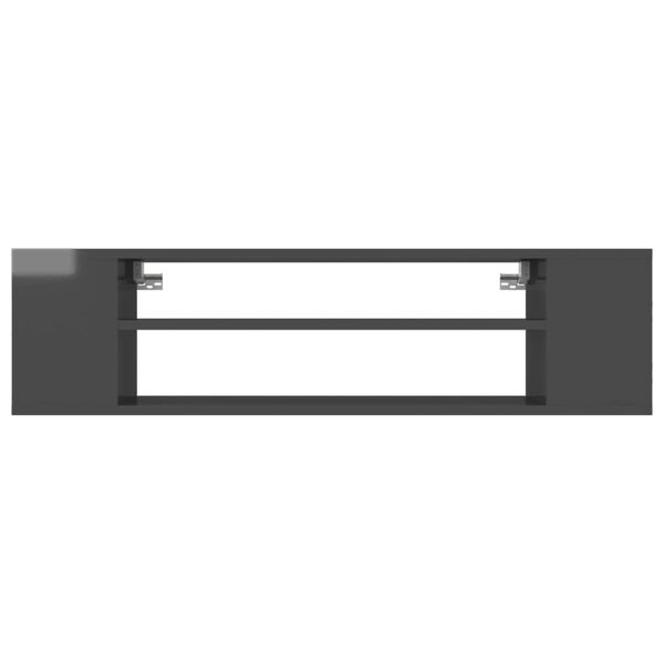 vidaXL Seinäkiinnitettävä TV-taso korkeak. harmaa 100x30x26,5 cm puu