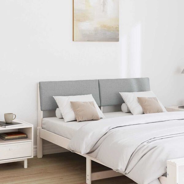 vidaXL Verhoiltu s&auml;ngynp&auml;&auml;ty Vaaleanharmaa 160 cm Massiivinen m&auml;nty