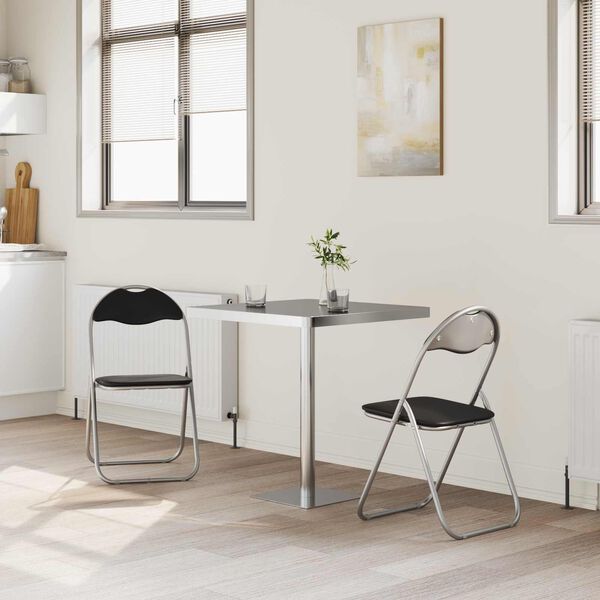 vidaXL Kangasl&auml;pp&auml;tuoli 2 pcs Mustat ja harmaa 48 x 43,5 x 81 cm