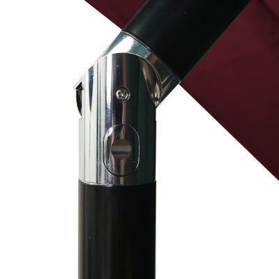 vidaXL 3-tasoinen aurinkovarjo alumiinitanko viininpunainen 2,5x2,5 m