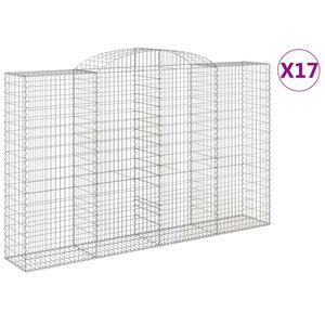 vidaXL Kaarevat kivikorit 17 kpl 300x50x180/200 cm galvanoitu rauta