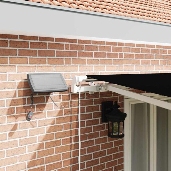 vidaXL Vetoutuva markiisi Musta 500 &times; 350 cm Kangas ja ter&auml;s