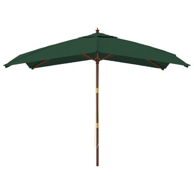 vidaXL Puutarhan aurinkovarjo puutolppa vihreä 300x300x273 cm