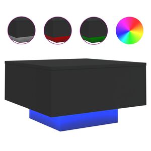 vidaXL Sohvap&ouml;yt&auml; LED-valoilla musta 55x55x31 cm