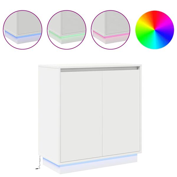 vidaXL Sivupöytä hyllyllä Valkoinen 71 x 34.5 x 75 cm Tekninen puu