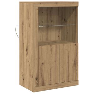 vidaXL LED-p&ouml;yt&auml;taso 60,5 x 37 x 100 cm Tekninen puu Artisan tammi