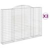 vidaXL Kaarevat kivikorit 3 kpl 300x30x200/220 cm galvanoitu rauta