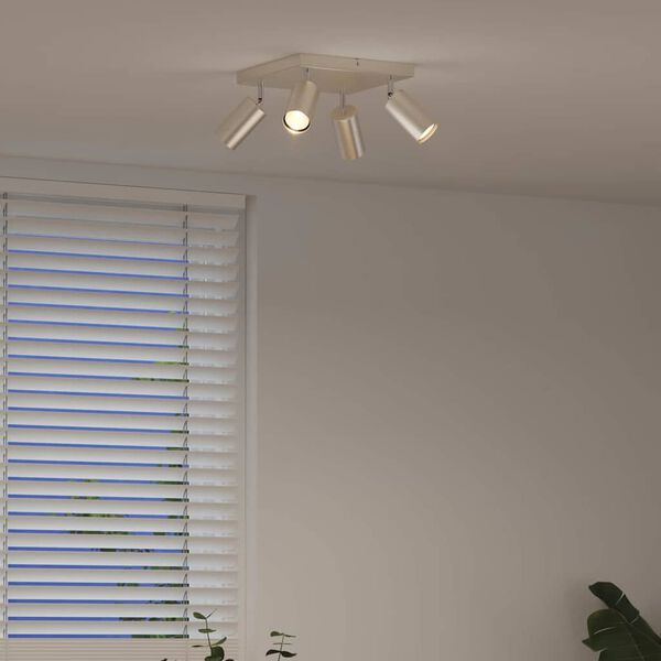 vidaXL Kattospotti valokeiloilla Nikkeli 26 x 26 x 16,5 cm Metalli