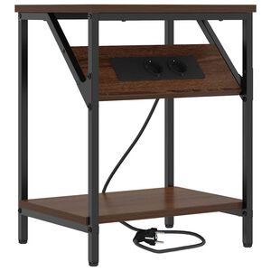 vidaXL Y&ouml;p&ouml;yt&auml;kaappi Ruskea tammi 38 x 30 x 48 cm Tekninen puu