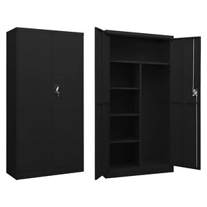vidaXL Pukukaappi musta 90x40x180 cm ter&auml;s