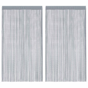 vidaXL String-verhot 2 kpl vaaleanharmaa 100x250 cm