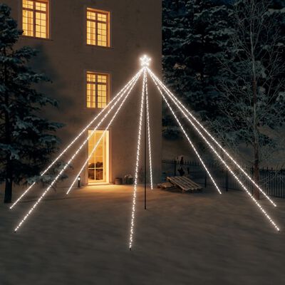 vidaXL Joulukuusen valot sisä-/ulkokäyttöön 800 x LED kylmä valk. 5 m