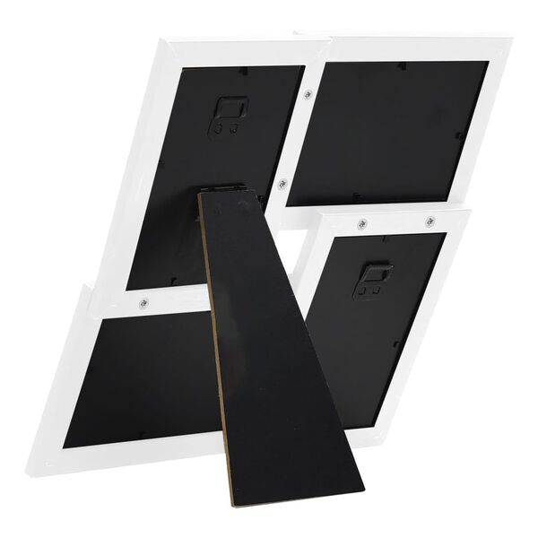 vidaXL Kollaasi valokuvakehys 4x(10x15 cm) kuville valkoinen MDF