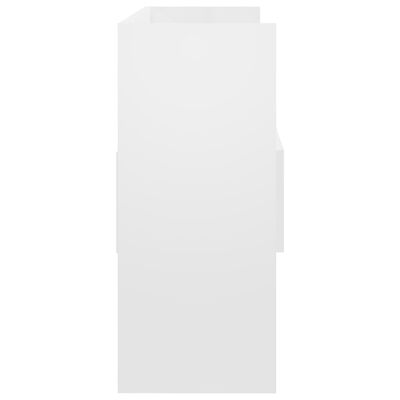 vidaXL Senkki korkeakiilto valkoinen 105x30x70 cm lastulevy