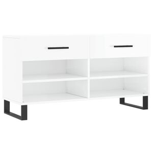 vidaXL Kenk&auml;kaappi korkeakiilto valkoinen 102x35x55 cm tekninen puu