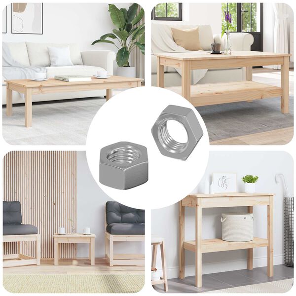 vidaXL Kuusiokolomutteri 2 pcs Hopea M6 Rauta