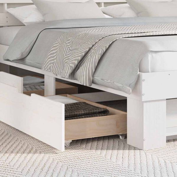 vidaXL S&auml;ngyn runko Valkoinen 6FT Super King Size Massiivinen m&auml;nty