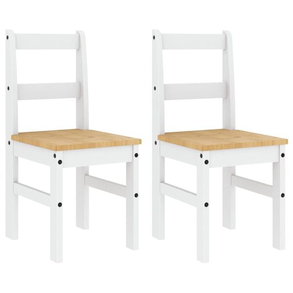vidaXL Ruokatuolit 2 kpl PANAMA valkoinen 40x46x90 cm t&auml;ysi m&auml;nty
