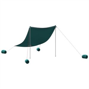 vidaXL Rantakatos hiekka-ankkureilla vihre&auml; 214x236 cm